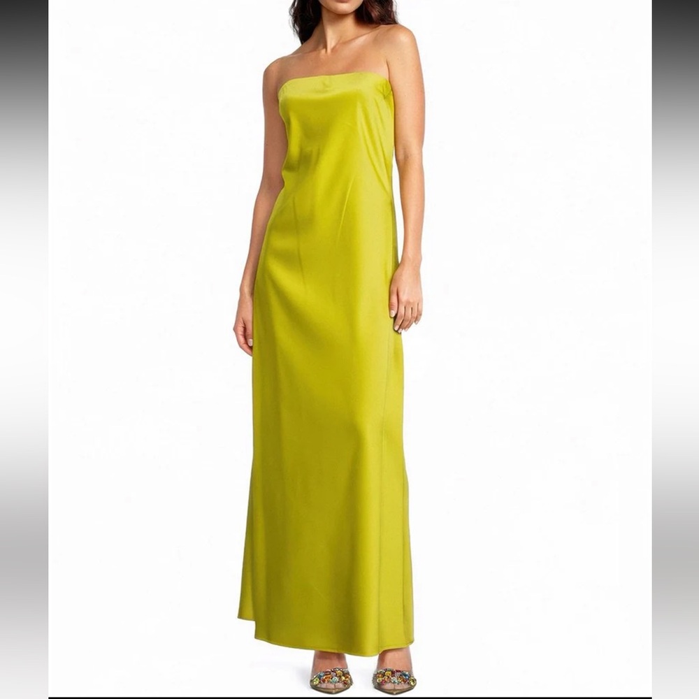 Gianni Bini Francesca Satin Strapless Slip Maxi Dress
